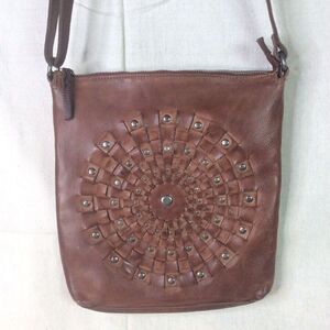 Valenca Holland Leather Crossbody Bag Top Zip Weave Medium Shoulder Bag